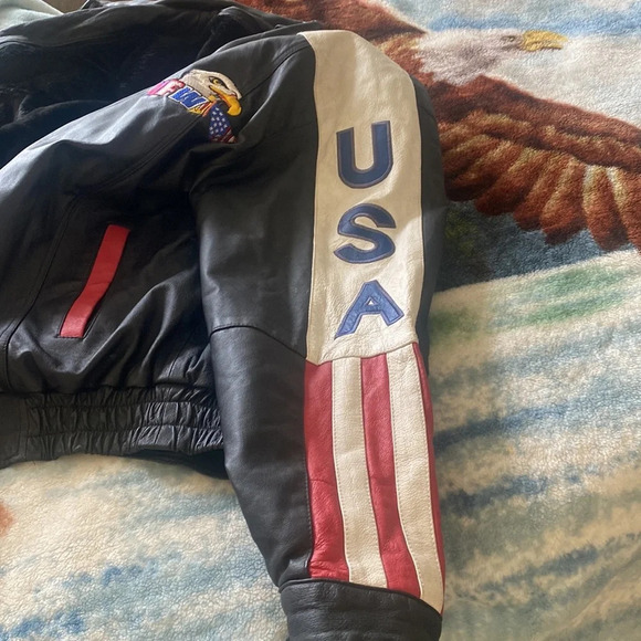 Vintage leather veteran of foreign wars bomber jacket XL - Picture 12 of 16